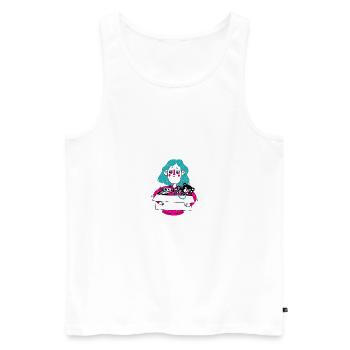 Flohmarkt - Männer Premium Bio Tank Top - Weiß - Vorne - AI Model Male 178 light (178cm)