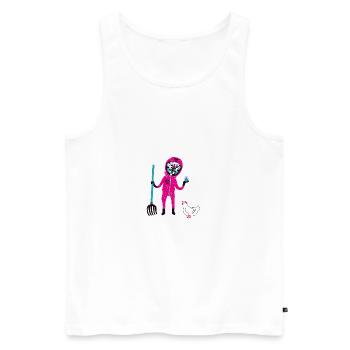 Atom Bauer - Männer Premium Bio Tank Top - Weiß - Vorne - AI Model Male 178 light (178cm)