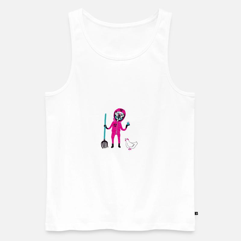 Atom Farmer - Men's Premium Organic Tank Top - white