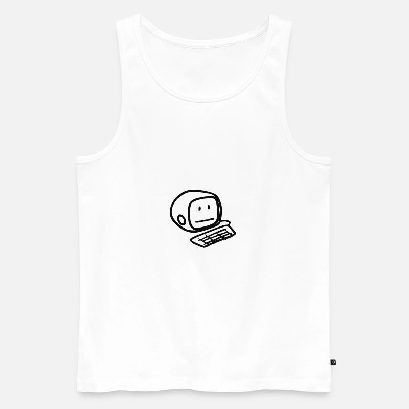 Computersmiley (Schwarz) - Männer Premium Bio Tank Top - Weiß