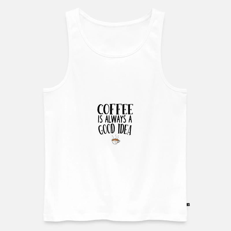 Kaffee - Männer Premium Bio Tank Top - Weiß
