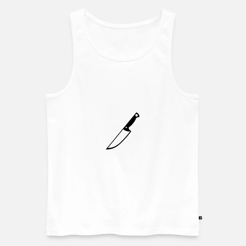 Messerdesign - Männer Premium Bio Tank Top - Weiß