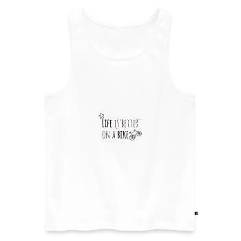 Fahrrad fahren ist besser. Spruch Shirt - Männer Premium Bio Tank Top - Weiß - Vorne - AI Model Male 178 light (178cm)