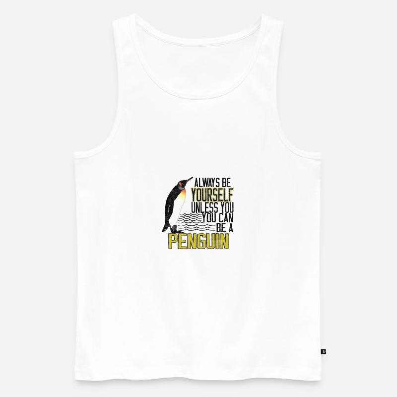 Pinguin - Männer Premium Bio Tank Top - Weiß