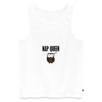 Nap Queen Owl Owl - Débardeur bio Premium Homme - blanc - Devant - AI Model Male 178 light (178cm)