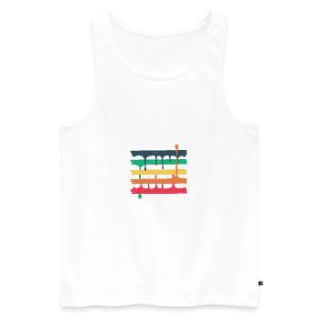 5 poutres colorées - Débardeur bio Premium Homme - blanc - Devant - AI Model Male 178 light (178cm)