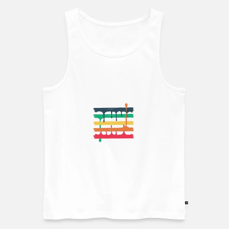 5 colored beams - Men's Premium Organic Tank Top - white