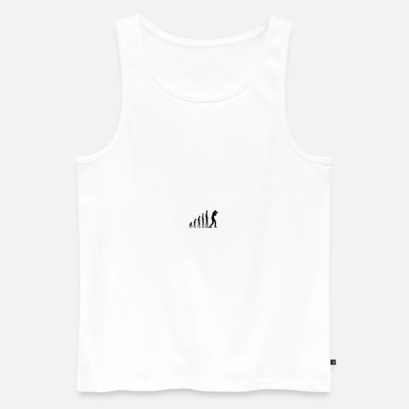 Evolution Affe Mensch Fotograf - Männer Premium Bio Tank Top - Weiß