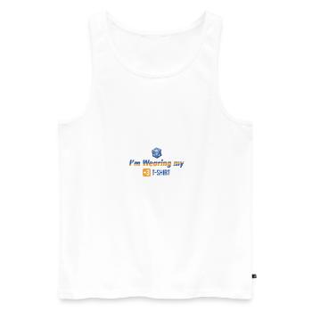 Je porte mon T-SHIRT +3 - Débardeur bio Premium Homme - blanc - Devant - Michal (187cm)