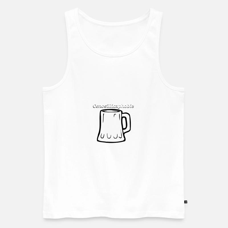 Cenosillicaphobie Bier Glas, weiß - Männer Premium Bio Tank Top - Weiß