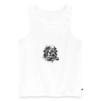in love and death - skull - skeleton - death - Men's Premium Organic Tank Top - white - Front - AI Model Male 178 light (178cm)