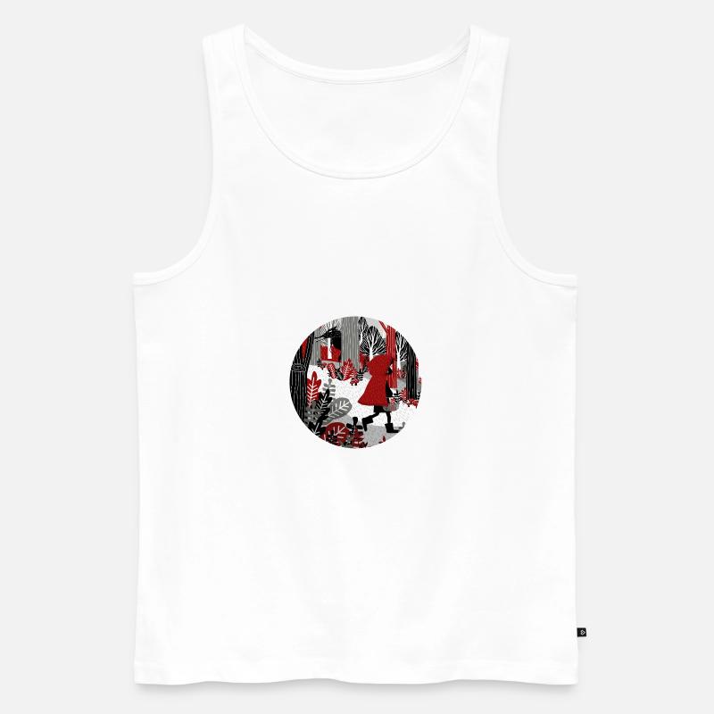 Rotkäppchen und der böse Wolf - Männer Premium Bio Tank Top - Weiß