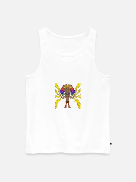 Farbiger Schamane - Männer Premium Bio Tank Top - Weiß