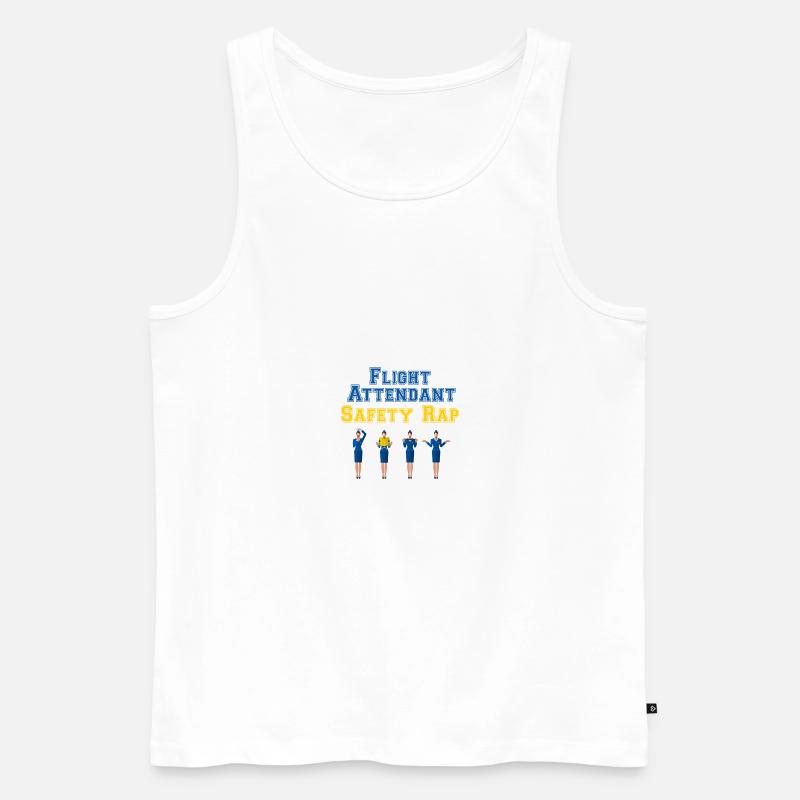 Flight Attendant Safety Rap - Flugbegleiter - Männer Premium Bio Tank Top - Weiß