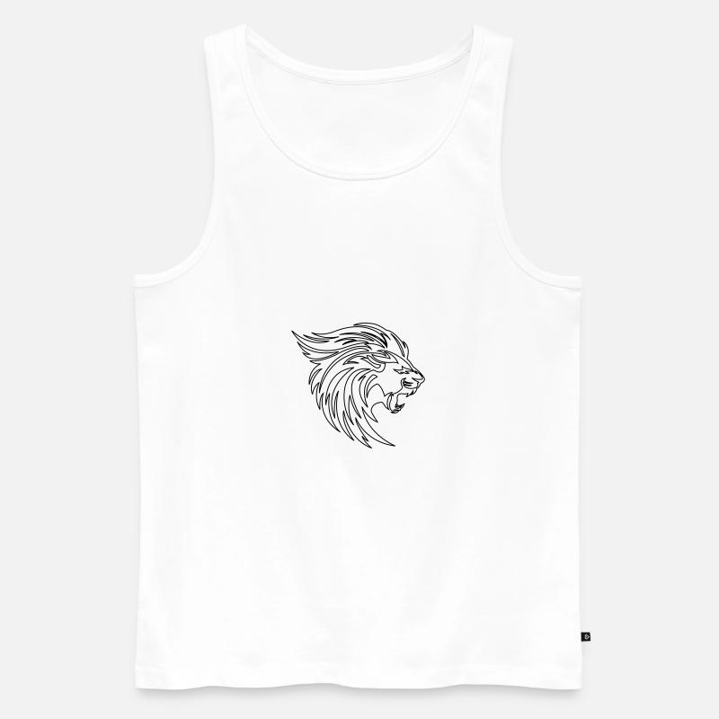 Löwe - Männer Premium Bio Tank Top - Weiß