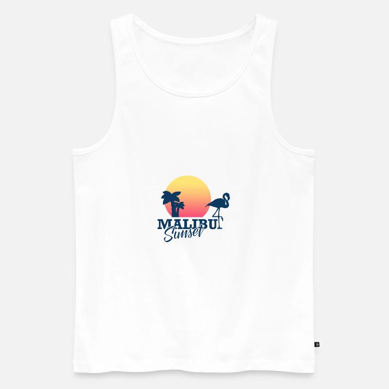 Malibu Sunset - Männer Premium Bio Tank Top - Weiß