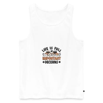Amateur de cuisine japonaise Décisions importantes Sushi - Débardeur bio Premium Homme - blanc - Devant - Michal (187cm)