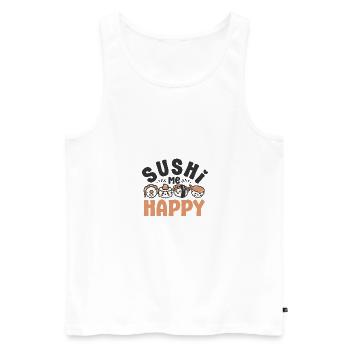 Japanese Food Lover Sushi Me Happy Sushi - Männer Premium Bio Tank Top - Weiß - Vorne - AI Model Male 178 light (178cm)