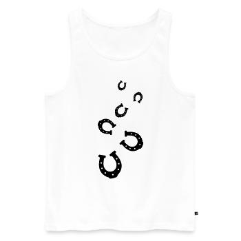 Hufeisen Icon - Männer Premium Bio Tank Top - Weiß - Vorne - Michal (187cm)