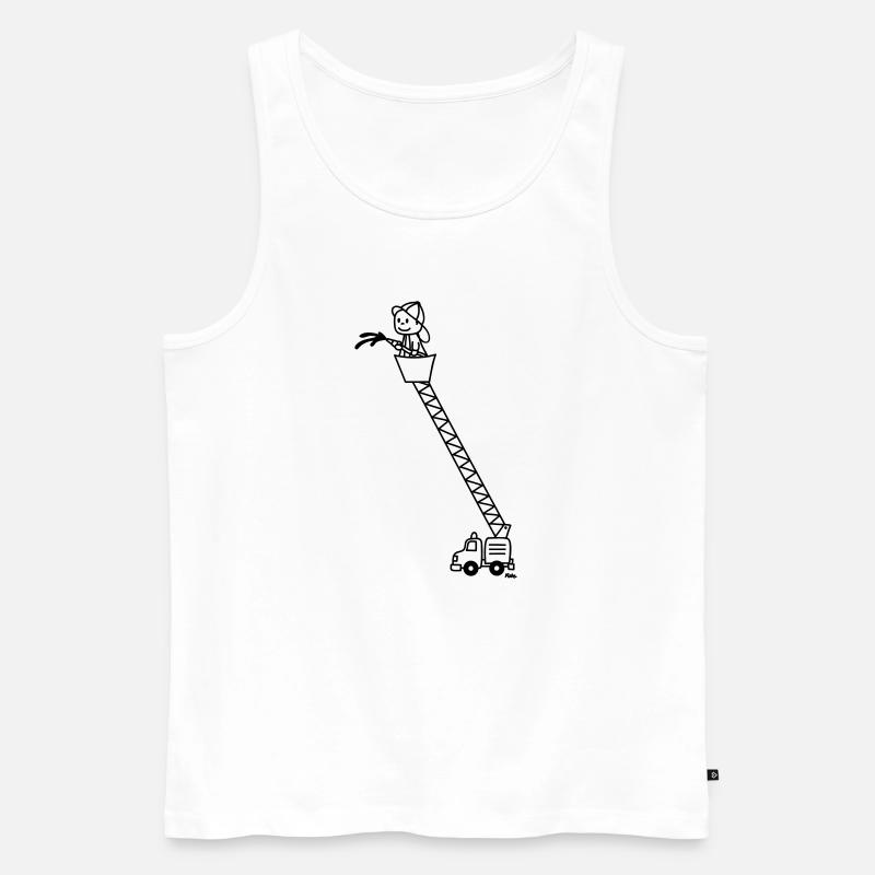 Feuerwehrmann mit Feuerwehrauto - Männer Premium Bio Tank Top - Weiß