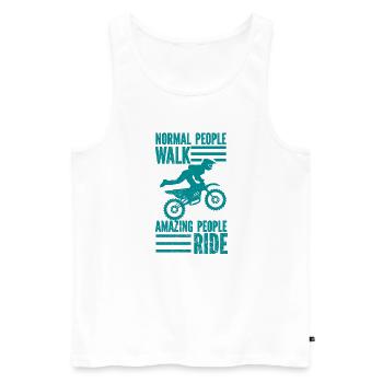 Motorcycle Motocross Bike Racing Motorsport - Men's Premium Organic Tank Top - white - Front - Michal (187cm)