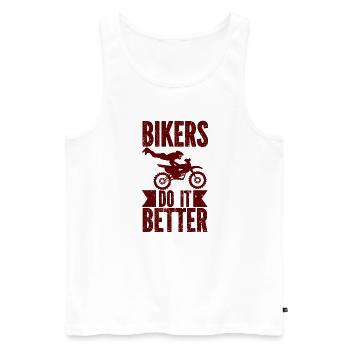 Motorcycle Motocross Bike Racing Motorsport - Men's Premium Organic Tank Top - white - Front - Michal (187cm)