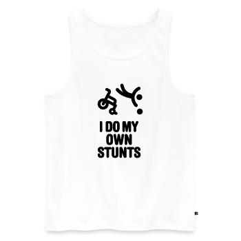 I do my own stunts lustige Rollstuhlbasketball - Männer Premium Bio Tank Top - Weiß - Vorne - Michal (187cm)