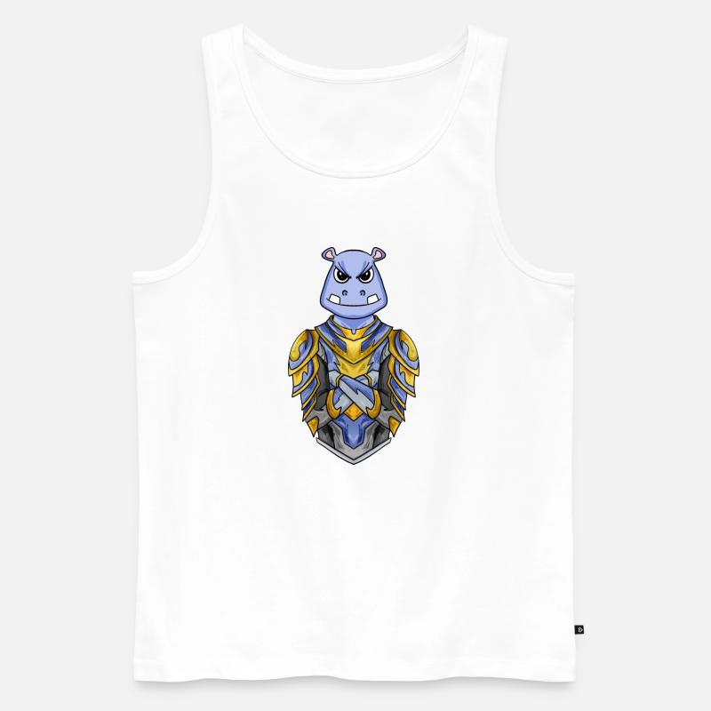 Ritter Nilpferd cool - Männer Premium Bio Tank Top - Weiß