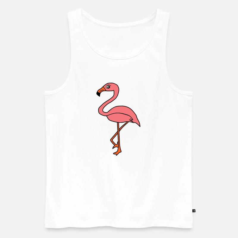 Flamingos Vogel Vögelchen Tiere Geschenk - Männer Premium Bio Tank Top - Weiß