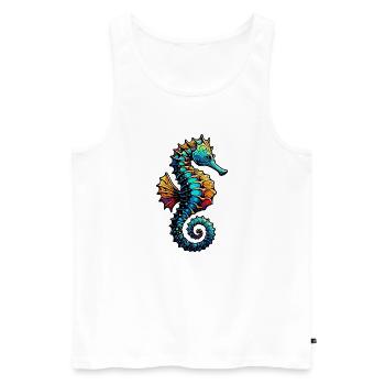 Seahorse - Men's Premium Organic Tank Top - white - Front - AI Model Male 178 light (178cm)