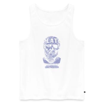Plato Artistic Skull Design - Men's Premium Organic Tank Top - white - Front - AI Model Male 178 light (178cm)