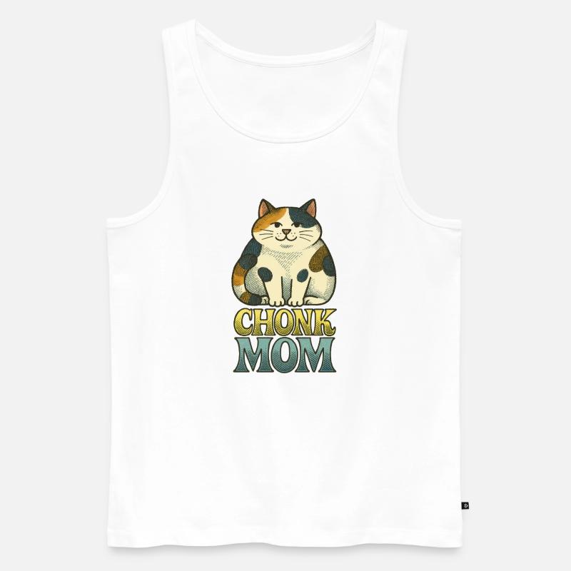 Chonk Mama Katze Katze - Männer Premium Bio Tank Top - Weiß