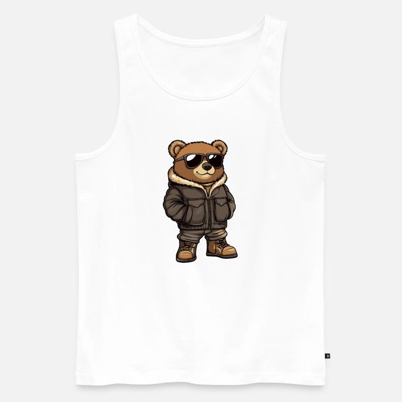 Bär Cool Winter - Männer Premium Bio Tank Top - Weiß