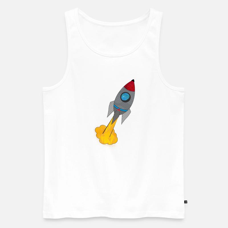 Farbenfrohe Rakete beim Start - Männer Premium Bio Tank Top - Weiß