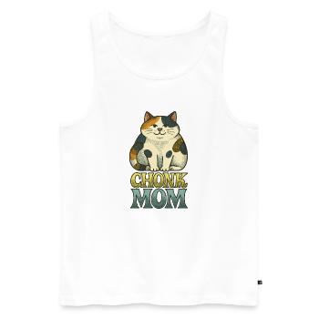 Chonk Cat Mom Retro-Druck - Männer Premium Bio Tank Top - Weiß - Vorne - AI Model Male 178 light (178cm)