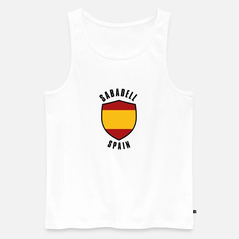 Sabadell Shield Spanien Farben - Männer Premium Bio Tank Top - Weiß