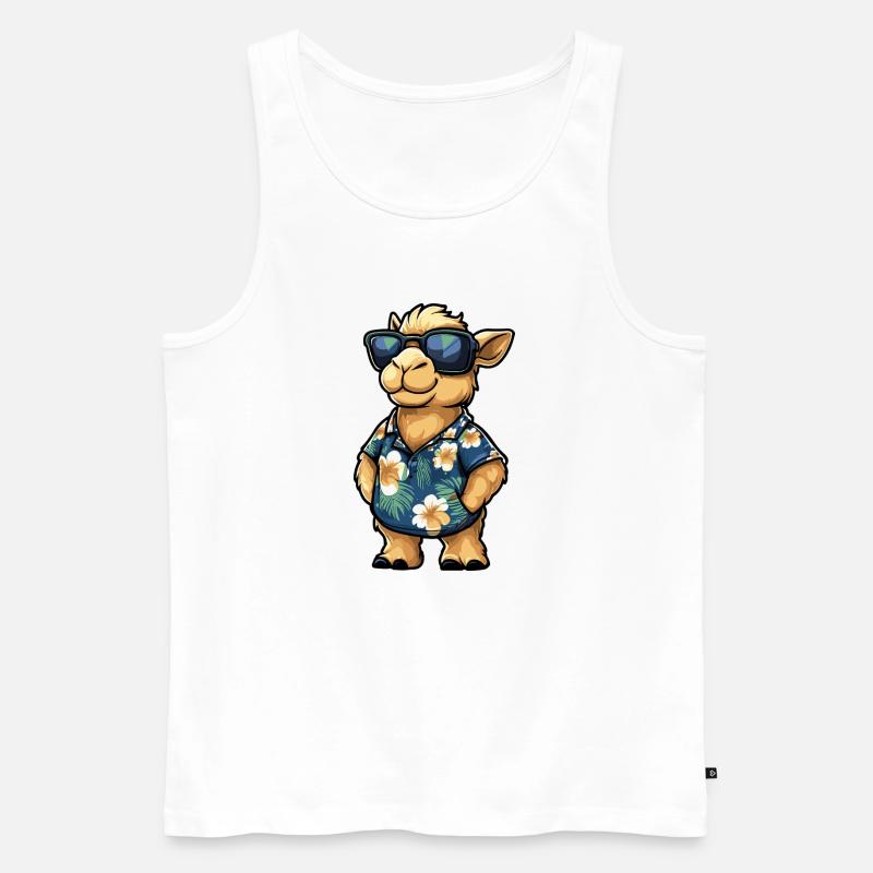 Kamel Comic Urlaub - Männer Premium Bio Tank Top - Weiß