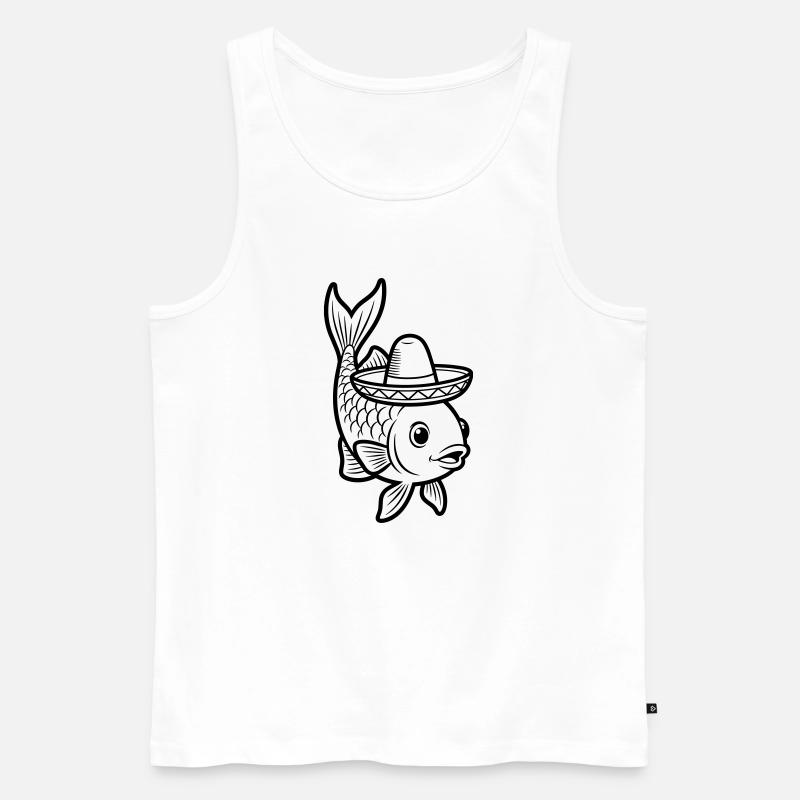 Fischsombrero - Männer Premium Bio Tank Top - Weiß