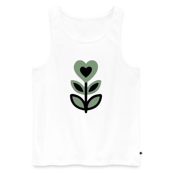 Flower Heart Leaves Cottagecore Gardener Nature - Men's Premium Organic Tank Top - white - Front - Michal (187cm)