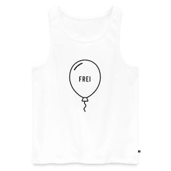 Frei – Luftballon Motiv mit Leichtigkeit - Männer Premium Bio Tank Top - Weiß - Vorne - Michal (187cm)