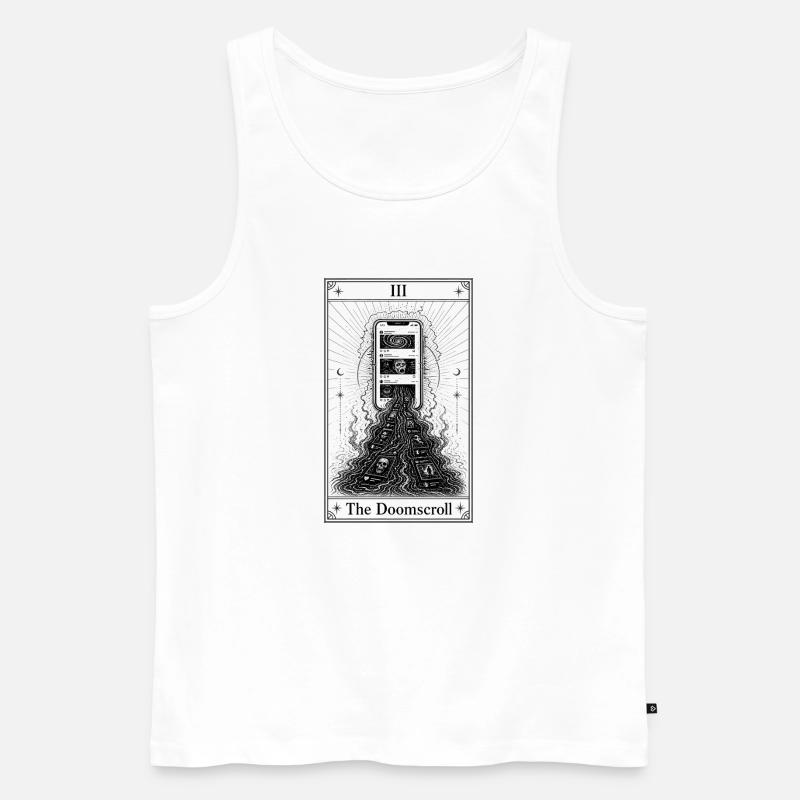 Endlos scrollen | Tarotkarte | Doomscrolling - Männer Premium Bio Tank Top - Weiß