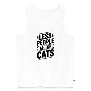 Moins de gens, plus de chats - Débardeur bio Premium Homme - blanc - Devant - Michal (187cm)