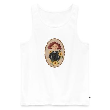 Sunflower Love Oval Portrait - Men's Premium Organic Tank Top - white - Front - Michal (187cm)