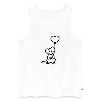 Souris + ballon - Line - Débardeur bio Premium Homme - blanc - Devant - Michal (187cm)