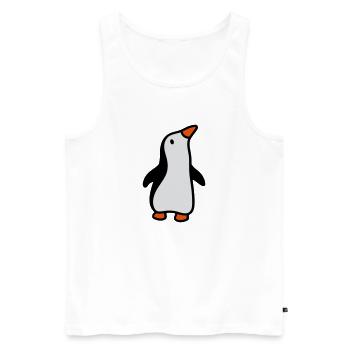 Penguin looks up 3 - Men's Premium Organic Tank Top - white - Front - Michal (187cm)