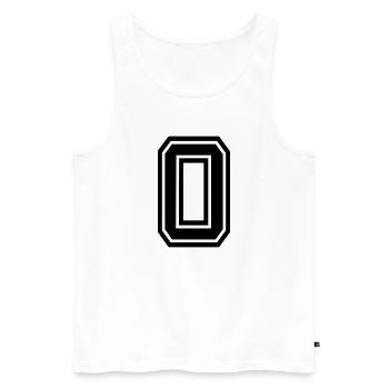 O - Männer Premium Bio Tank Top - Weiß - Vorne - Michal (187cm)