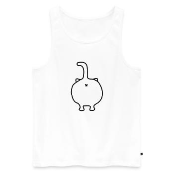 dicke Katze von hinten - Männer Premium Bio Tank Top - Weiß - Vorne - Michal (187cm)