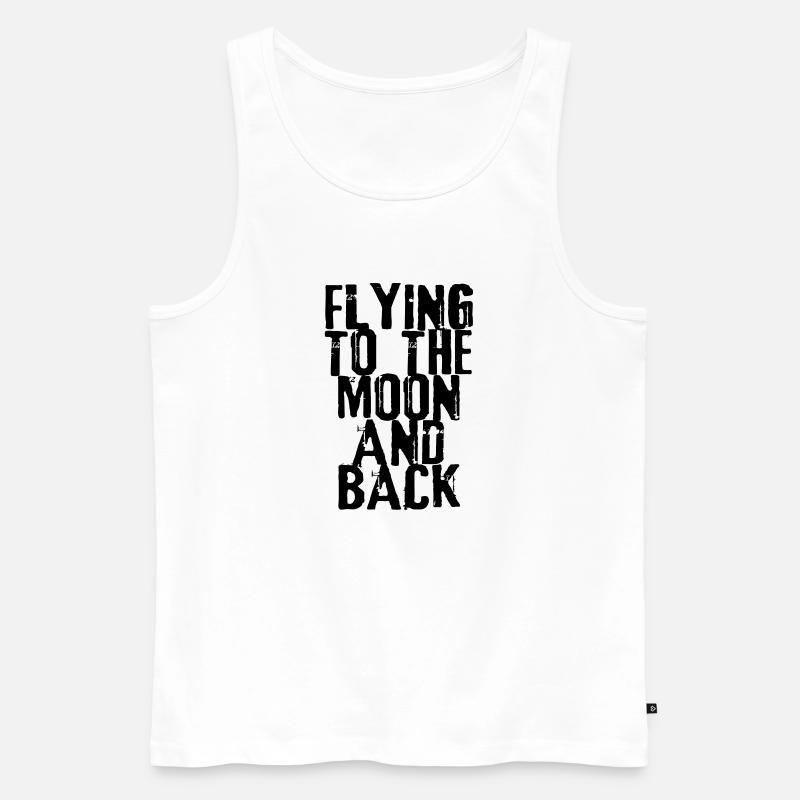 flying to the moon exit-shirt - Men's Premium Organic Tank Top - white