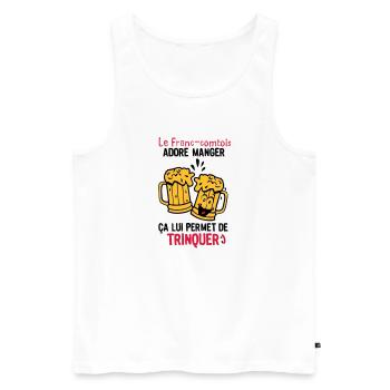 Franc Comtois Toast Alkohol Bierglas - Männer Premium Bio Tank Top - Weiß - Vorne - AI Model Male 178 light (178cm)