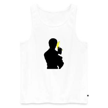 Agent BANANA - Débardeur bio Premium Homme - blanc - Devant - Michal (187cm)
